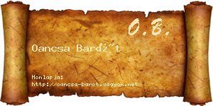 Oancsa Barót névjegykártya